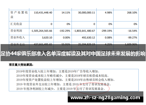 足协44家俱乐部准入名单深度解读及其对中国足球未来发展的影响 足协44家俱乐部准入名单深度解读及其对中国足球未来发展的影响